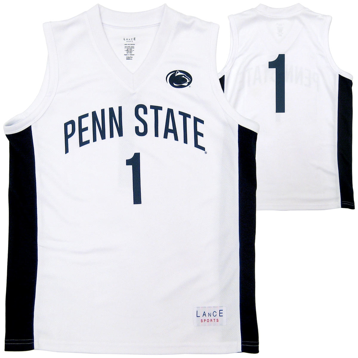 youth white basketball jersey Penn State #1